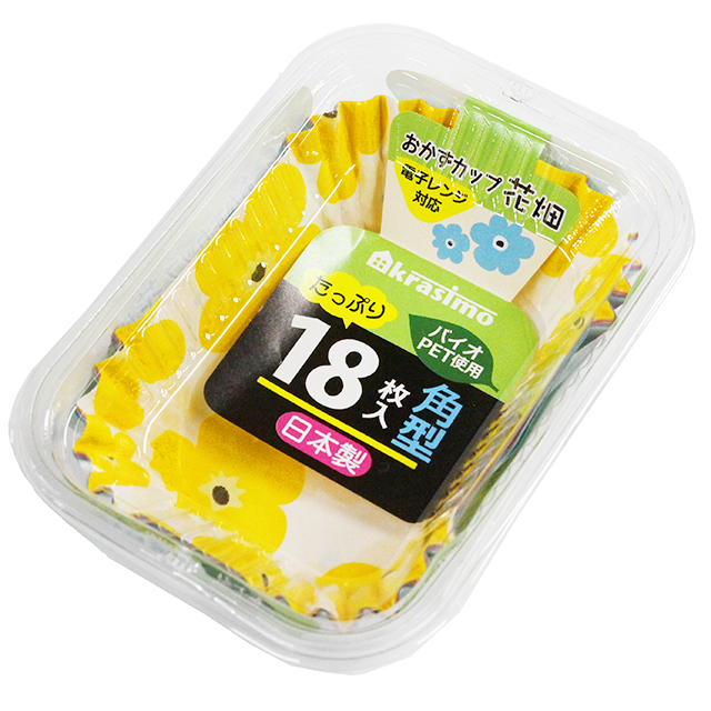 おかずカップ角型 花畑18枚