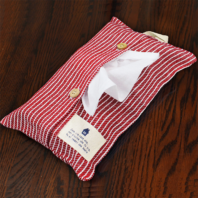 ヒッコリー ボタン付きティッシュカバー