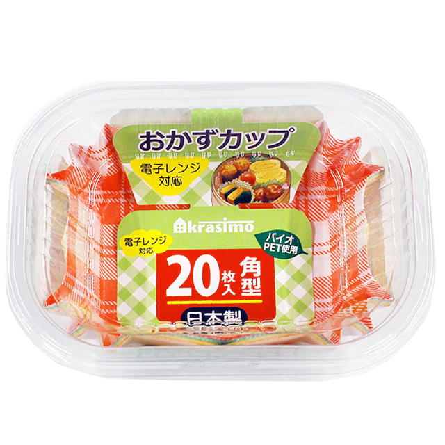 おかずカップ角型チェック20枚